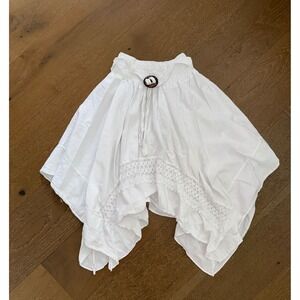 Sea Spice Resort Wear White Peruvian Cotton Crochet Lace Handkerchief Mini Skirt